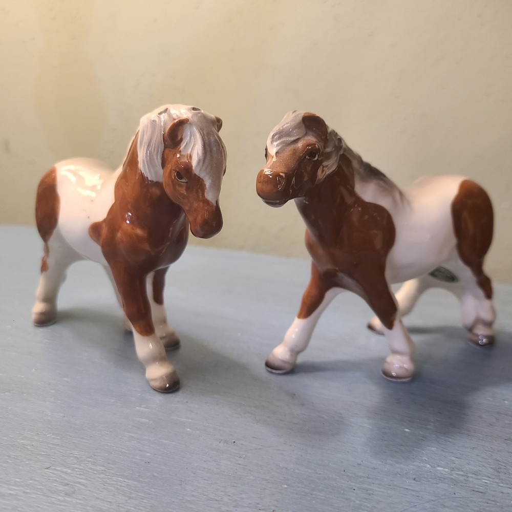 Vtg 1950s Victoria Ceramics Pony Horse Salt and Pepper Shakers Vintage Japan